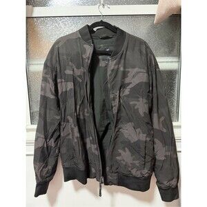 Hollister Black & Gray Camouflage Bomber Jacket
